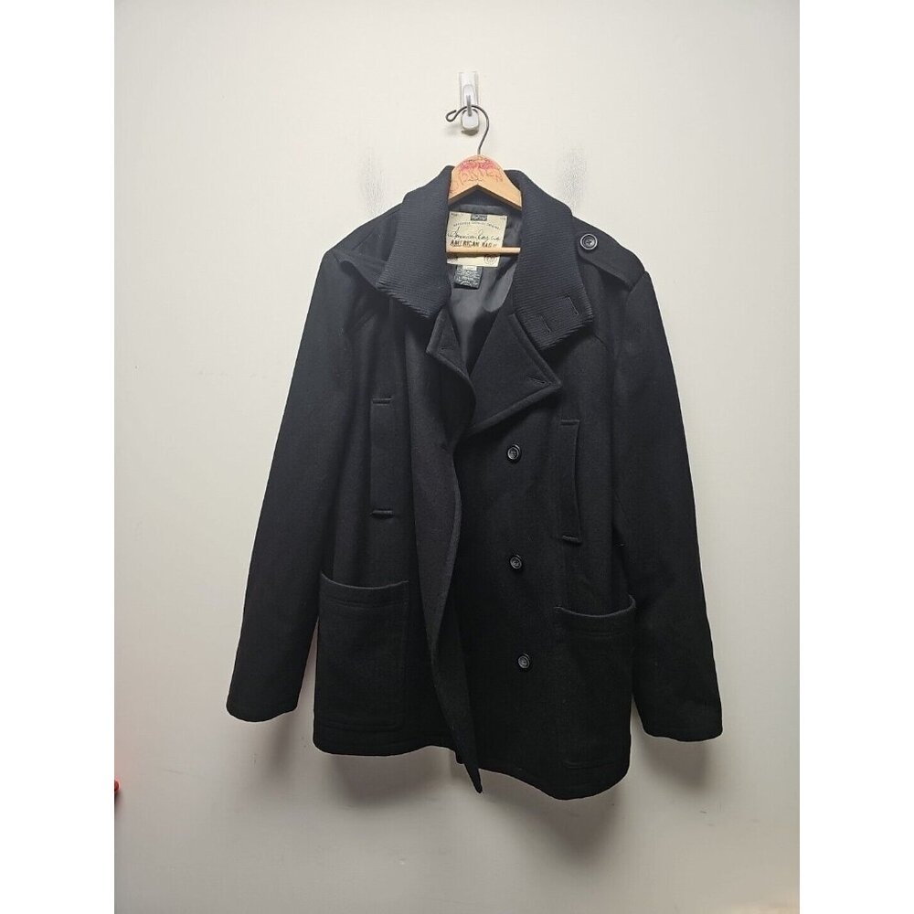 Men's American Rag Wool Collared‎ Button Down / Zip Coat Jacket Pockets - Size L